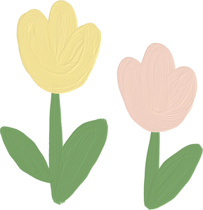 Handdrawn Painterly Cute Objects Tulip 2